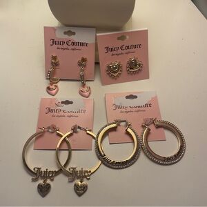 Juicy Couture Gold Toned Earrings Bundle